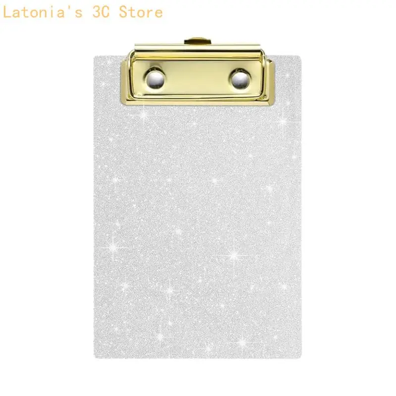 Shimmering Acrylic Clipboard With Metal Clamp and Retractable Hook For Offices X3UB