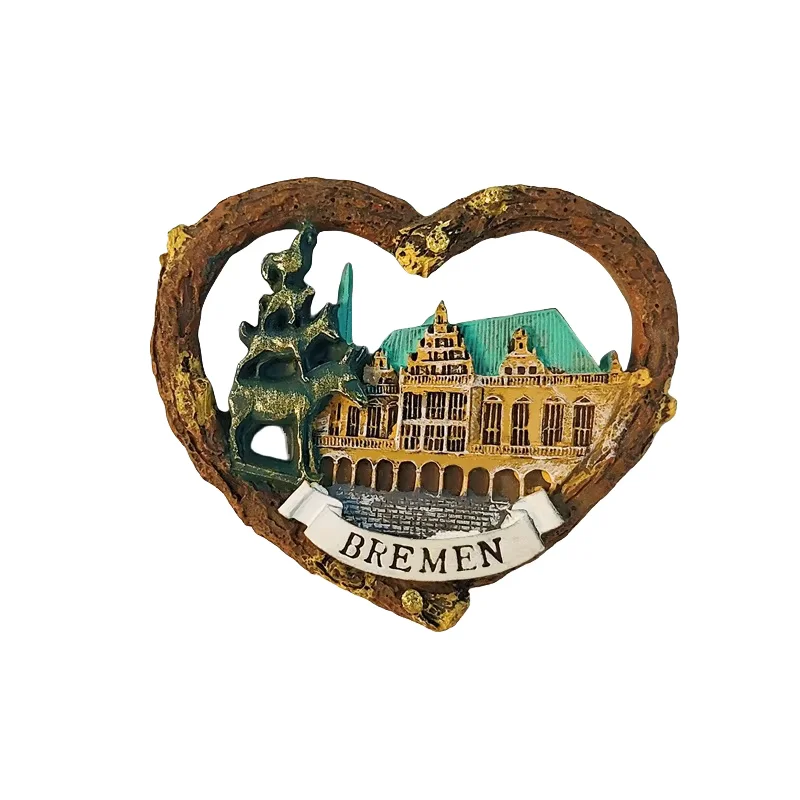 ألمانيا، بريمن، بريمر راثاوس، مجسمة ثلاثية الأبعاد، هدايا تذكارية للسياحة، لوحة من الراتنج، ديكور منزلي، مغناطيس الثلاجة