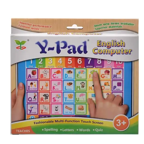 Interactive Y-Pad English Learning Tablet for Toddlers 3+ ABC Word Spelling Quiz Music Educational Toy for Toddler Kids