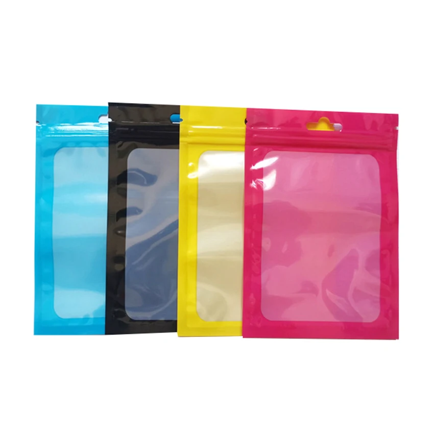 100 Pieces High Transparency Plastic Bag Reusable Polyurethane Zip Bag Supports Customized Logo Gifts Food Accessories Packing B