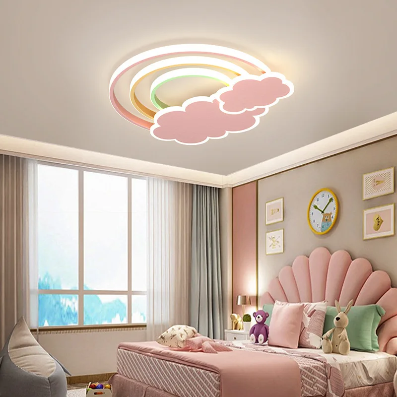 Cloud Rainbow Light Modern LED Children\'s Room Ceiling Lights Minimalist Warm Nursery Baby Room Boy Girl Bedroom Ceiling Lamps