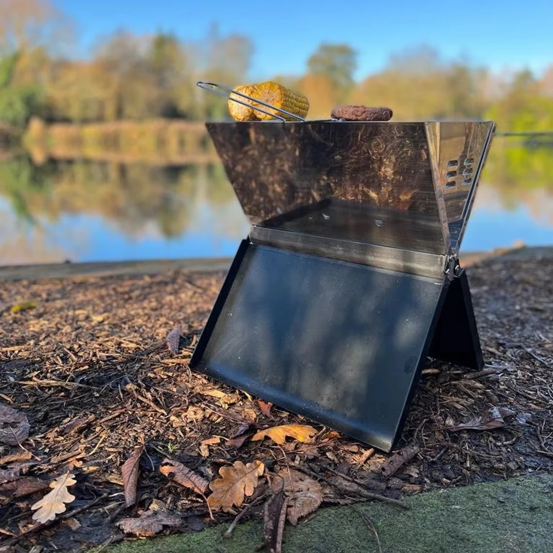 

Folding Notebook Charcoal Barbecue Grill Portable Collapsible Tabletop BBQ Grill