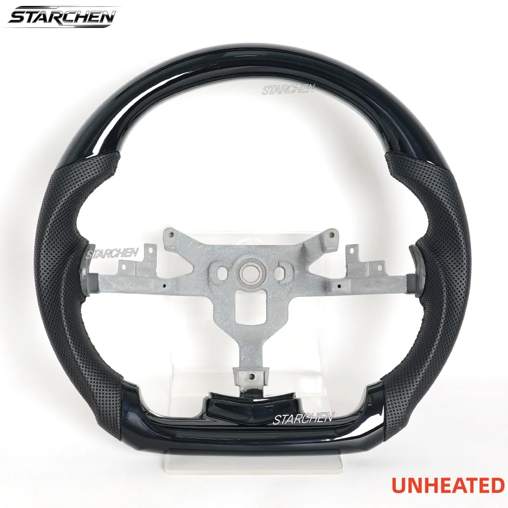 Piano Black Sport Steering Wheel for Chevrolet Corvette C6 2006-2011 Base/Z06/Zr1/Grand Sport Non-heated (Not Fit on 2010-2013 C6 3spoke Wheel with Chrome Trim)