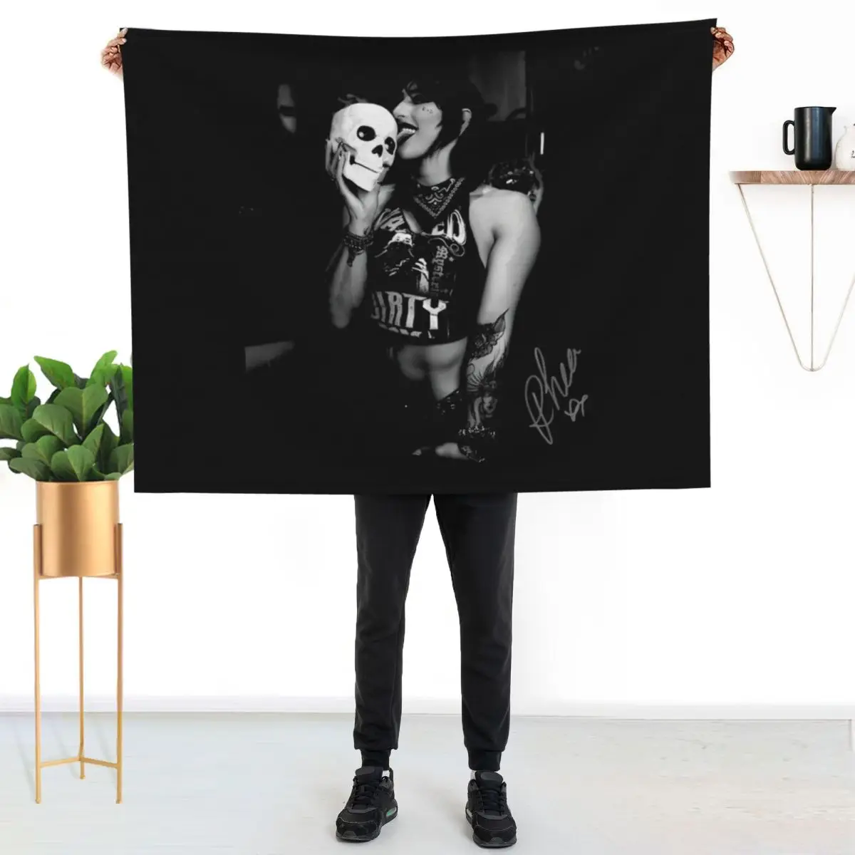 Rhea Ripley Skull wrestling Throw Blanket Blankets For Sofas Cute Plaid Thins Travel Plaid Extra Large Throw Blankets