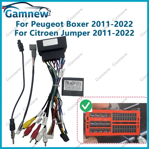 Adaptador de arnés de cableado de 16 pines para coche, caja Canbus para Citroen Jumper Peugeot Boxer 2011-2022, Cable de alimentación de Radio