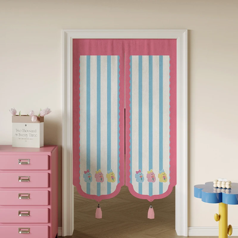 

Dopamine Door Curtain Partition Curtain Girls Bedroom Semi-Curtain Privacy Anti- Ventilation Blocking Curtain No Punching ...