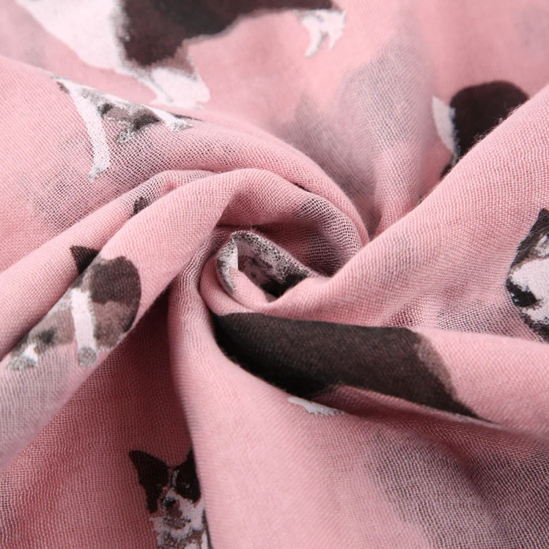 وشاح نسائي طويل للخارج بطباعة كلب لطيف، للحماية من الشمس، زخرفي وعصري، بأسلوب الرسوم المتحركة للربيع والصيف، من مواد أخرى #3