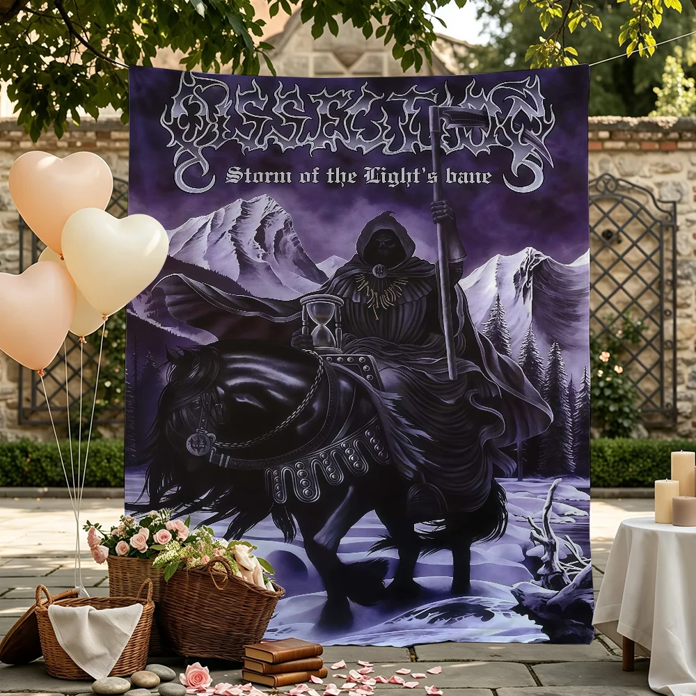 Metal Band D-Dissection-S flag Wall Decor For Garden Party Living Room Home Bedroom Outdoor Tapestry Banner