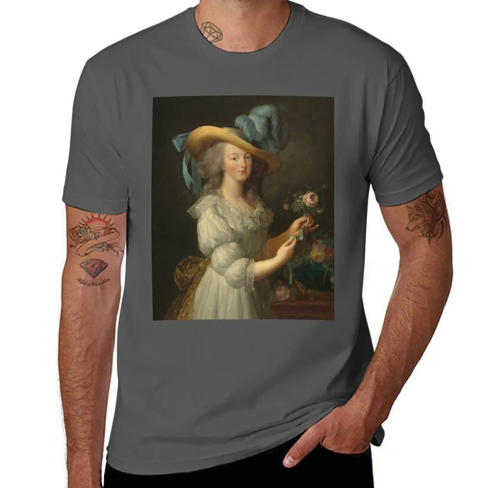 Marie Antoinette in a Muslin dress - Louise élisabeth Vigée Le Brun T-Shirt man t shirt cotton T-Shirt