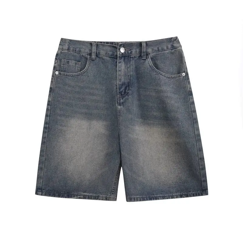 디자이너 의류 바지 남성 트렌드 레트로 데님 반바지 남성 여름 2025 신상 루즈핏 캐주얼 5부 워싱 팬츠 보이프렌드 진