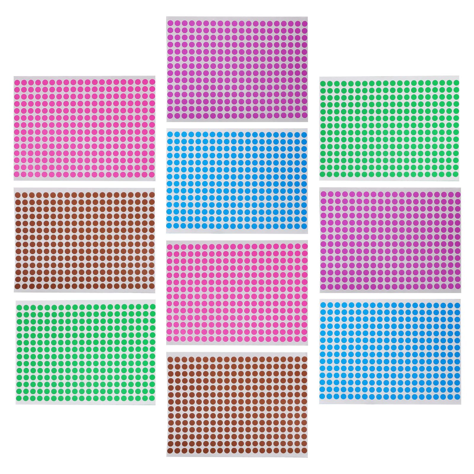 

10 Sheets Blank Removable Writable Dot Stickers Round Adhesive Circle Labels for Color Coding Sorting Sealing Gift Packaging