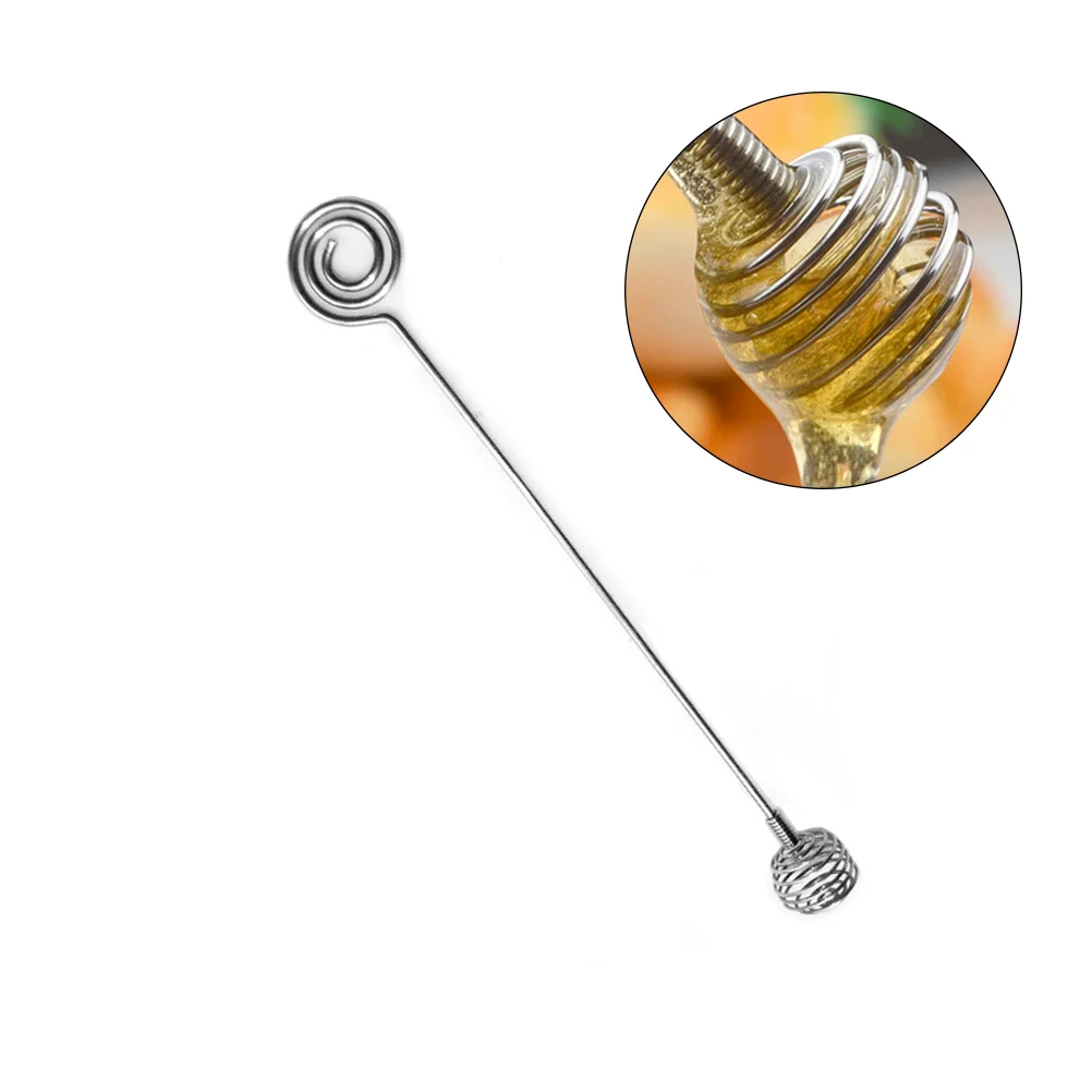 Sendok baja tahan karat menangani desain Spiral tidak aman digunakan Drizzle madu Molasses Maple sirup buah karamel