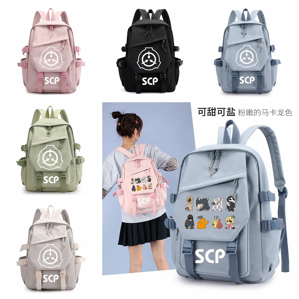 

Hot Game SCP Foundation Nylon Backpack Schoolbag Outdoor Bags Girls Women Travel Laptop Bags Kids Teens Mochila Gift