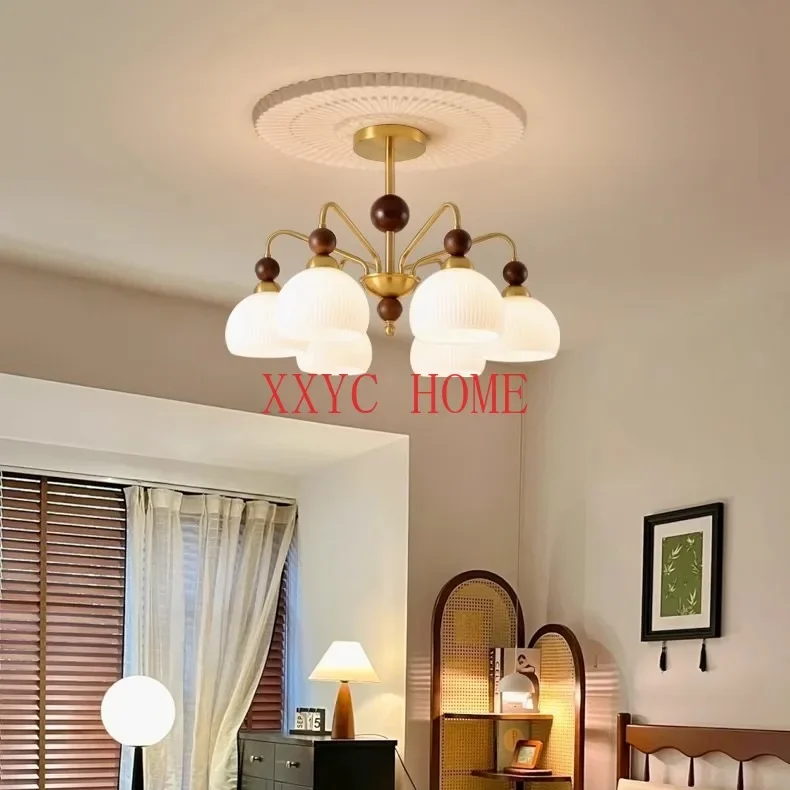 Основная Люстра для гостиной во французском стиле, лампа в китайском стиле ретро для спальни, лампа с высоким сенсором в американском стиле, лампы для столовой из массива дерева