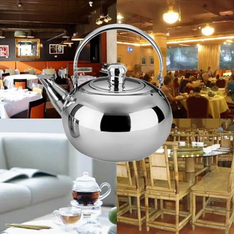 1/1.5./2L إبريق شاي من الفولاذ المقاوم للصدأ إبريق قهوة غلاية مع مصفاة أوراق الشاي تصفية صانع القهوة سعة كبيرة طقم شاي الكونغ فو #3