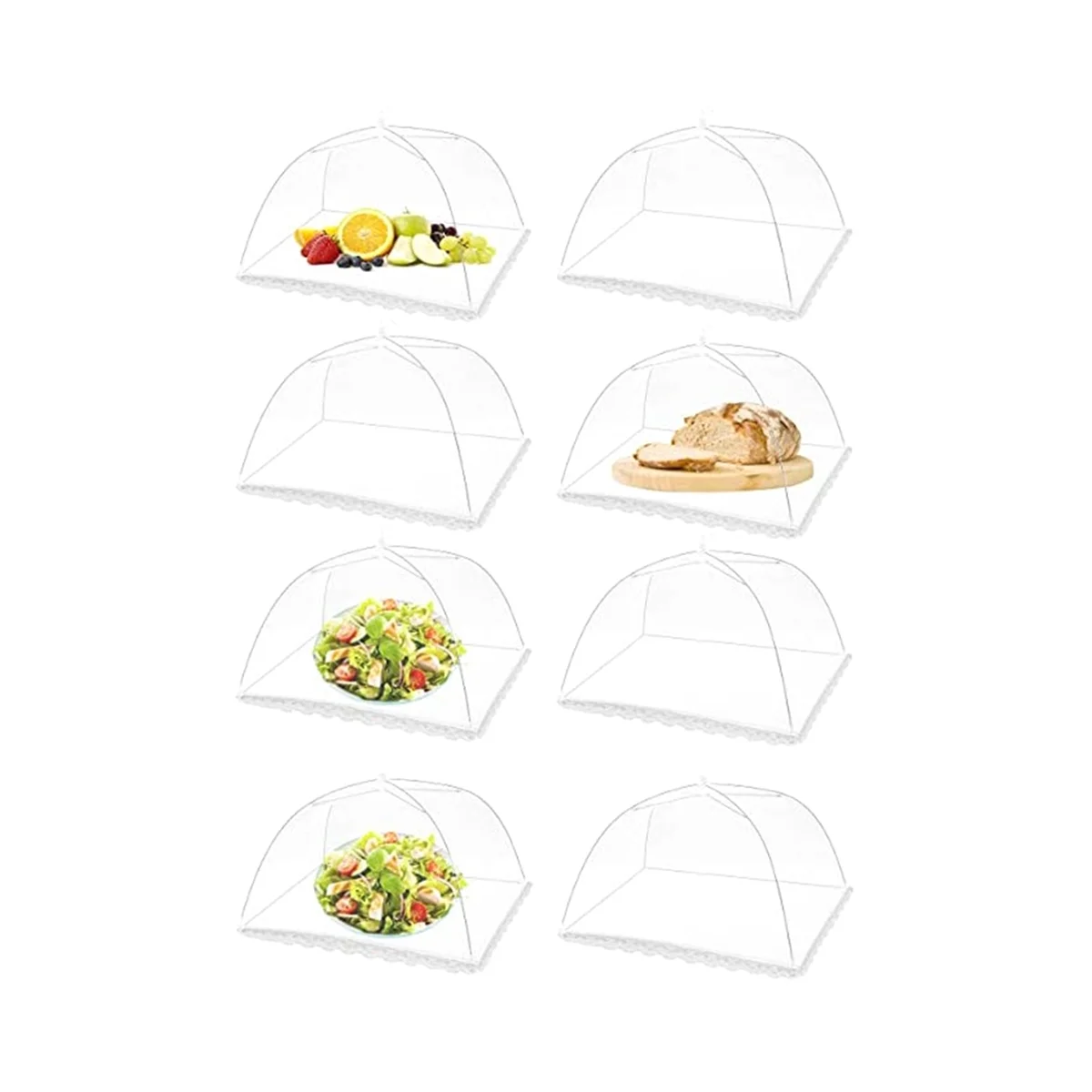 8Pcs 17 inch Pop-Up Outside Picnic Mesh Food Covers for Outdoors&Camp Net Keep Out Flies Mosquitoes Reusable&Collapsible