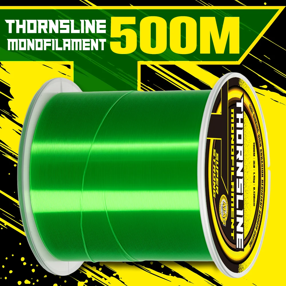 Thornsline 500 m 1000 m Nylon-Angelschnur, hochfest, Monofilament, geringer Dehnbar, abriebfest, für Süßwasser, Salzwasser, Karpfen