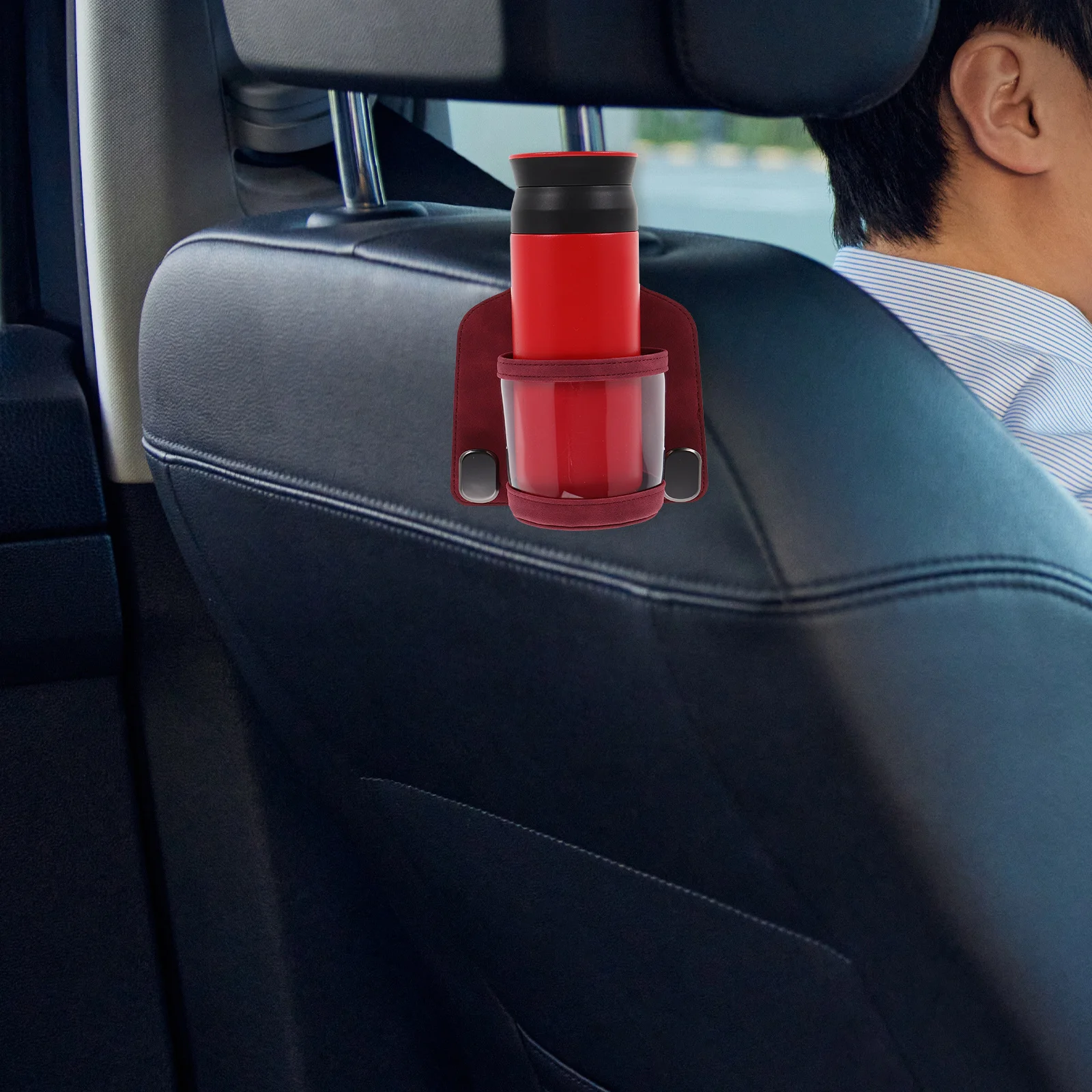 

Double Hook Back Organizer Multifunctional Cup Holder Heavy Duty Hooks Back Seat Storage Purse Bag Water Bottle Headrest Mount
