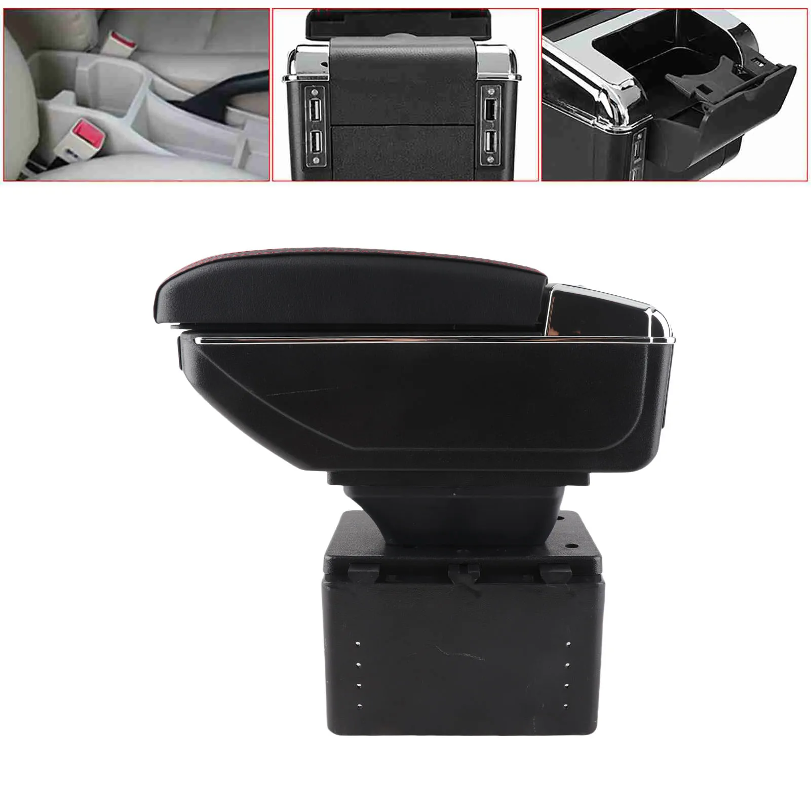 

Центральный органайзер для хранения в автомобиле, регулируемый, с USB-интерфейсом, для центральной консоли/подлокотника