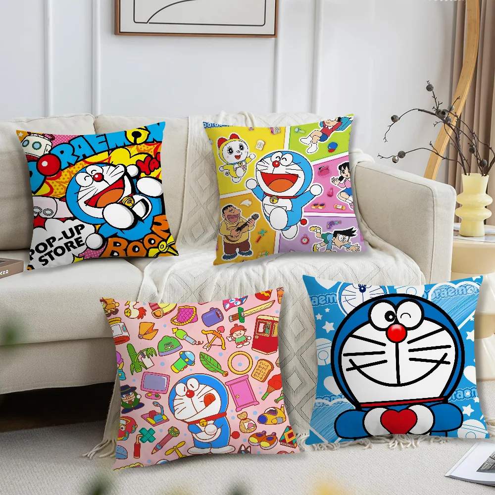 Anime Comfortable soft Pillow Cartoon Case for Sofa Living Room Home office Kawaii Decor D-DoraemonS and Protective Covers