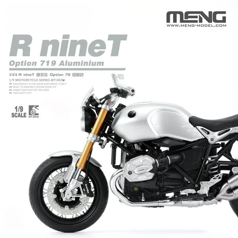 

MENG MT-003v 1/9 R nineT Motorcycle Option 719 aluminum primary color pleasing color, scale model kit DIY toy