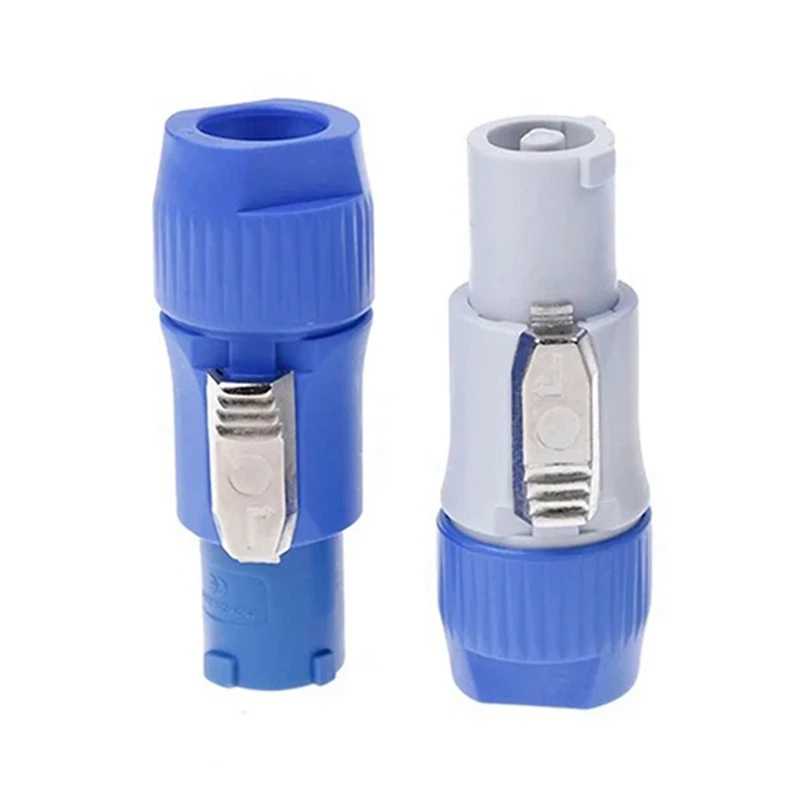 20PCS 3 Pin Male Powercon Connector NAC3FCB Speakon Plug 20A 250V AC Power Plug Connector Blue And Grey White