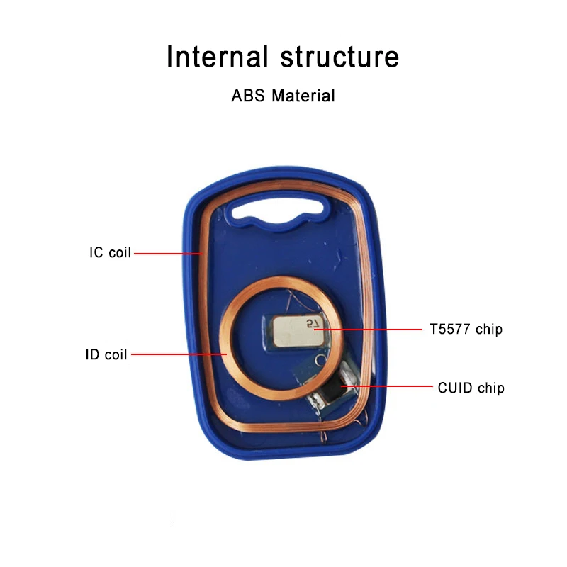 Imagem -04 - Rfid ic Cuid-chip Dual Mutável Cartão em Branco Copiadora Gravável Acesso Key Fob Freqüência T5577 Em4305 125 Khz 1356 Mhz Pcs por Lote