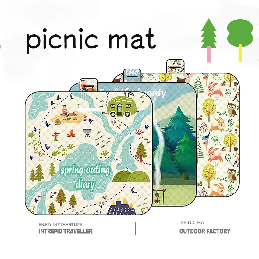 Thickened Waterproof Moistureproof Mat Picnic Cloth Outdoor Tent Camping Mat Fashion Simple Picnic Mat