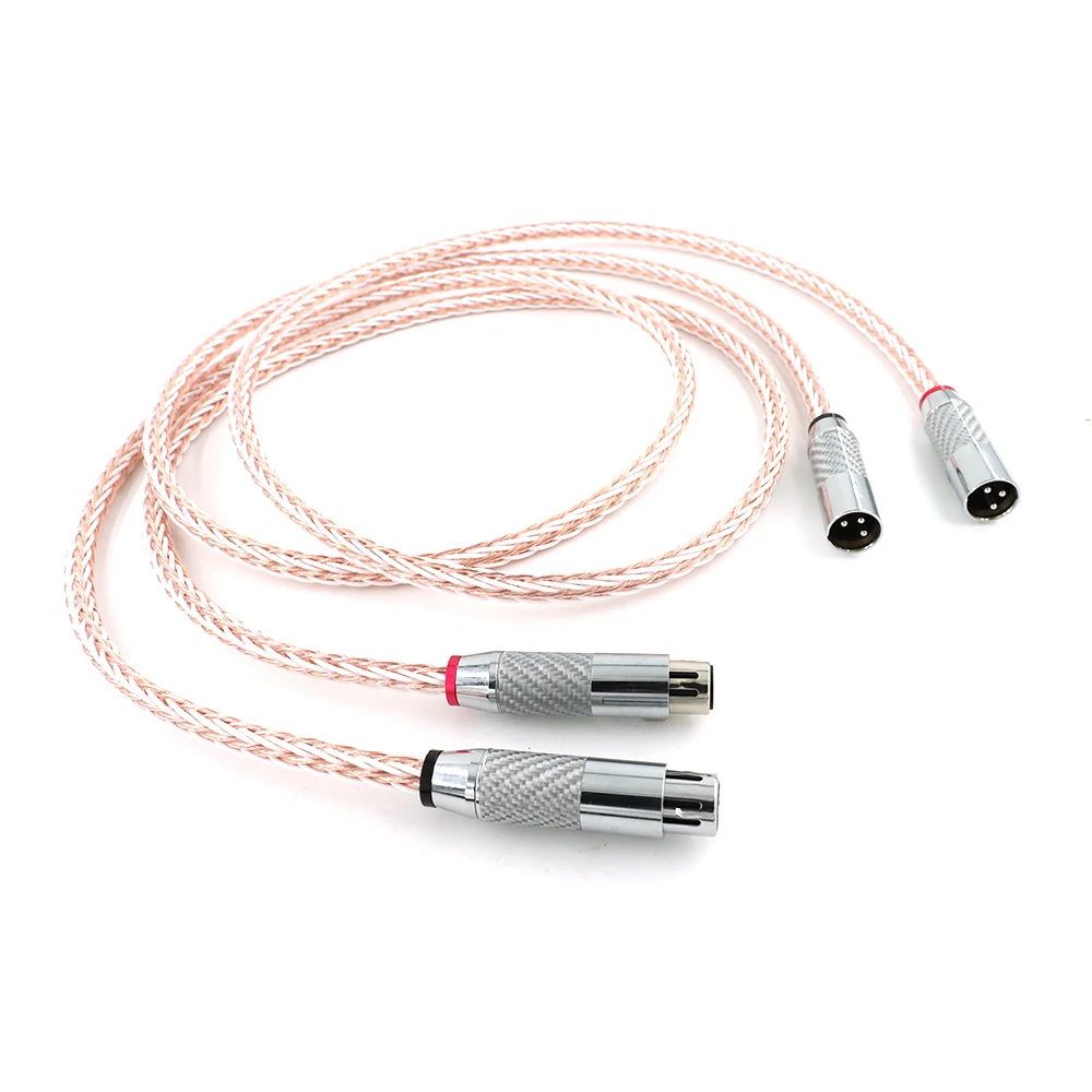 8TC HiFi Hi-End Single Crystal Copper AV Main Speaker Cable  With Carbon Fiber XLR Plug, OCC Copper Wire Cable