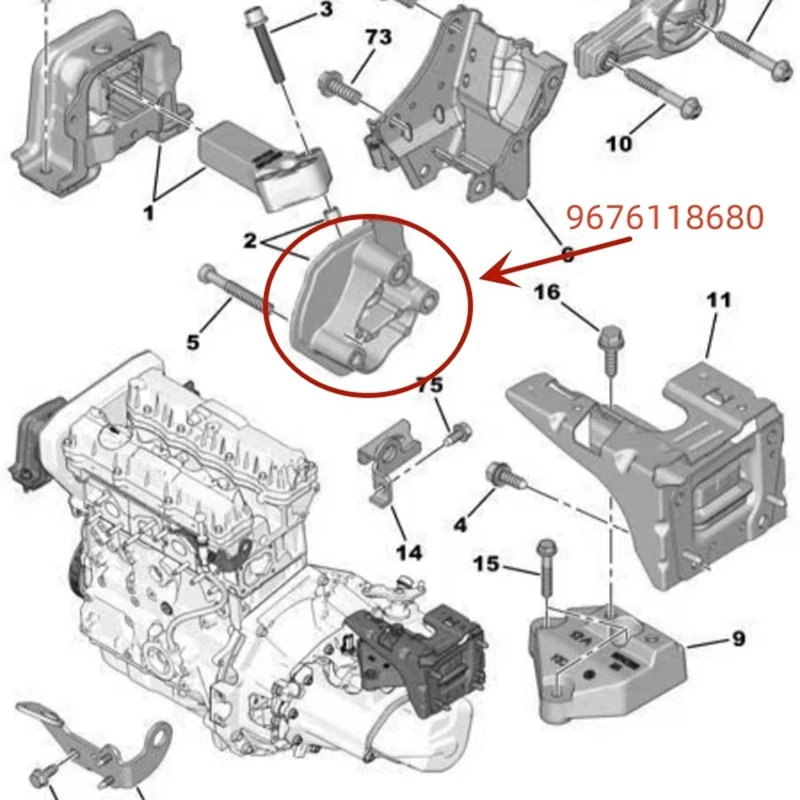 

Для Peugeot 2008 301 Citroen C3-XR C-Elysee, кронштейн двигателя дворца, монтажный кронштейн двигателя 9676118680, запасные части, 1 шт.