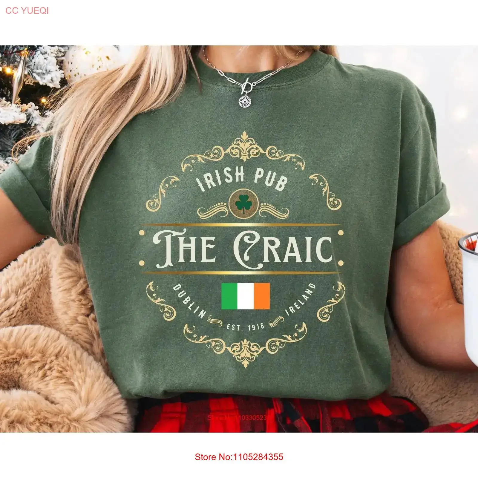 The Craic Irish Pub T Shirt Bar Funnu Oversized vintage Washed Unisex Breathable streetwear Slightly designer clothes fashion