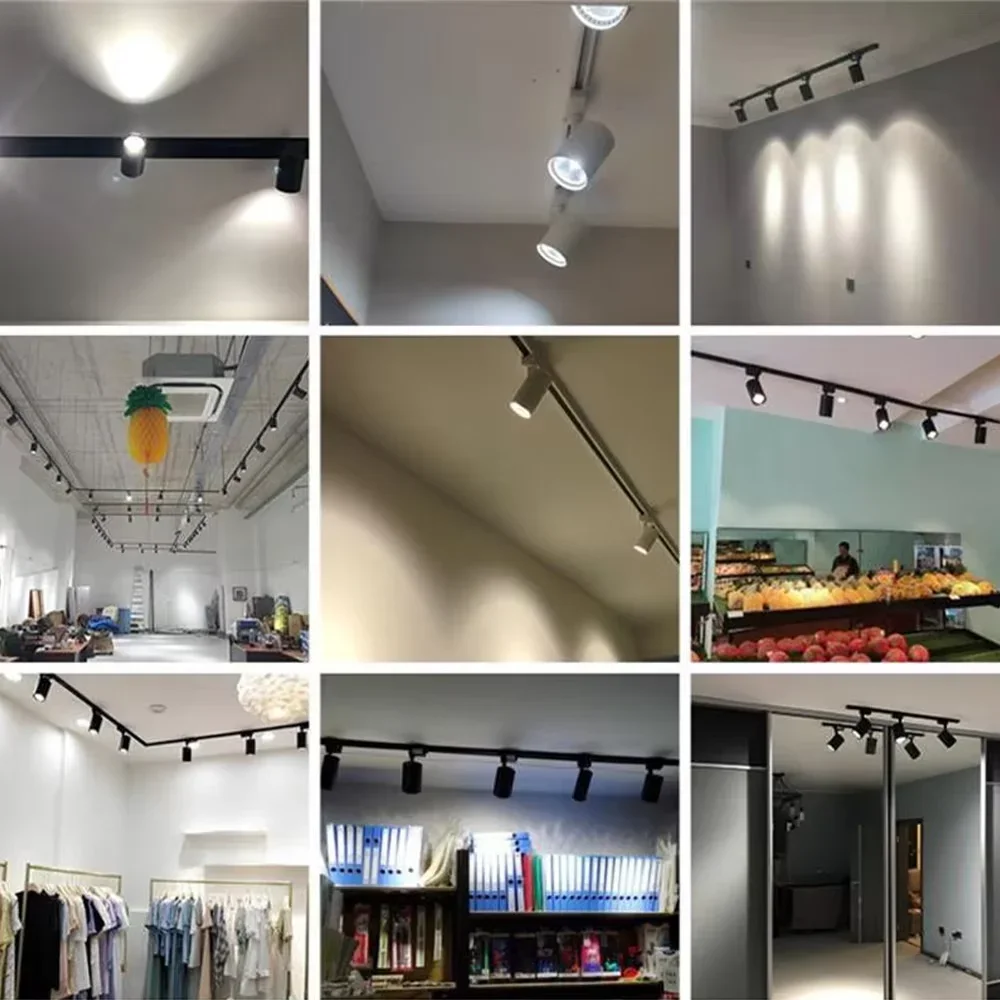 Ray lambası 220V COB seti Led hüzme aydınlatma ray lambası Led Spot 12/20/30/40W mağaza ev 220V ışıkları tavan armatürü mağazası