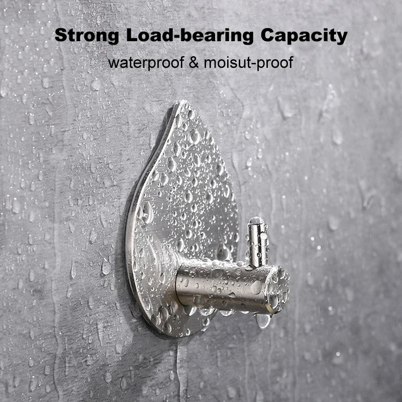 304 Stainless Steel Bathroom Hooks Shower Accessories Adhesive Wall Towel Hook For Hanging Bath Sponge Robe Hanger Organizer