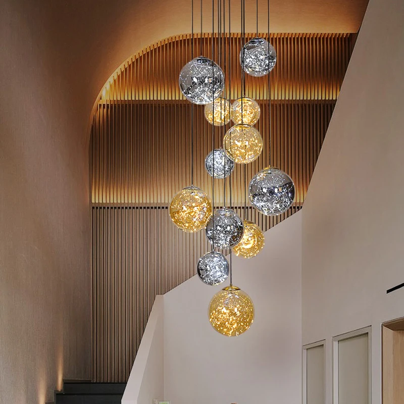 Imagem -03 - Nordic Pendant Lights For Home Decoration Stair Chandelier Sala de Estar Quarto e Sala de Jantar Iluminação Interna