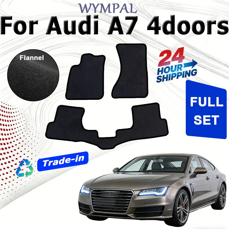

ECOAUTO Velour Rugs Set for Audi A7 4 Doors (4GA 4GF) 2012-Present Anti-Slip Stylish Odorless Flame Retardant Car Interior Carpe