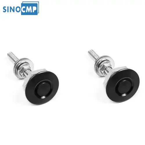 2 uds Universal-botón negro pasadores de capó de liberación rápida Clip de bloqueo de capó pestillo parachoques accesorios de coche reemplazo de pieza Interior