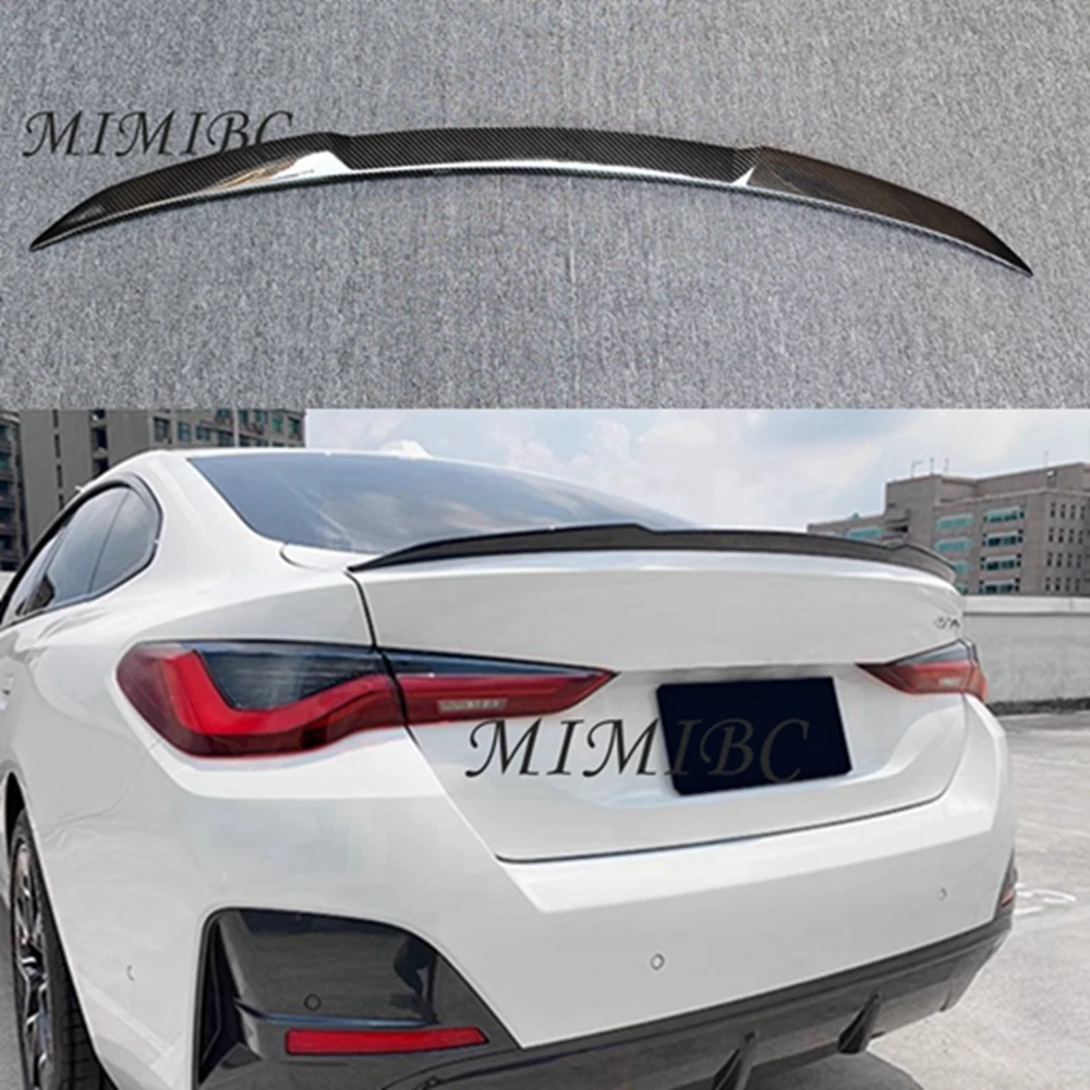 FOR BMW 4 Series G26 4 doors Dry Carbon 2020 2021 2022 Car Boot Lid Lip Rear Trunk Spoiler Wings Real Carbon Fiber