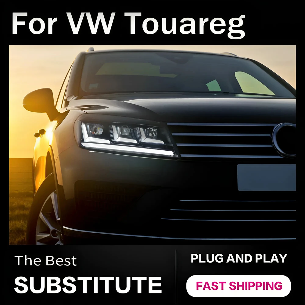 

AKD автомобильные Стайлинг фары для VW Touareg 2016-2018 обновление новейшего стиля светодиодный дневный свет указатель поворота автоаксессуары