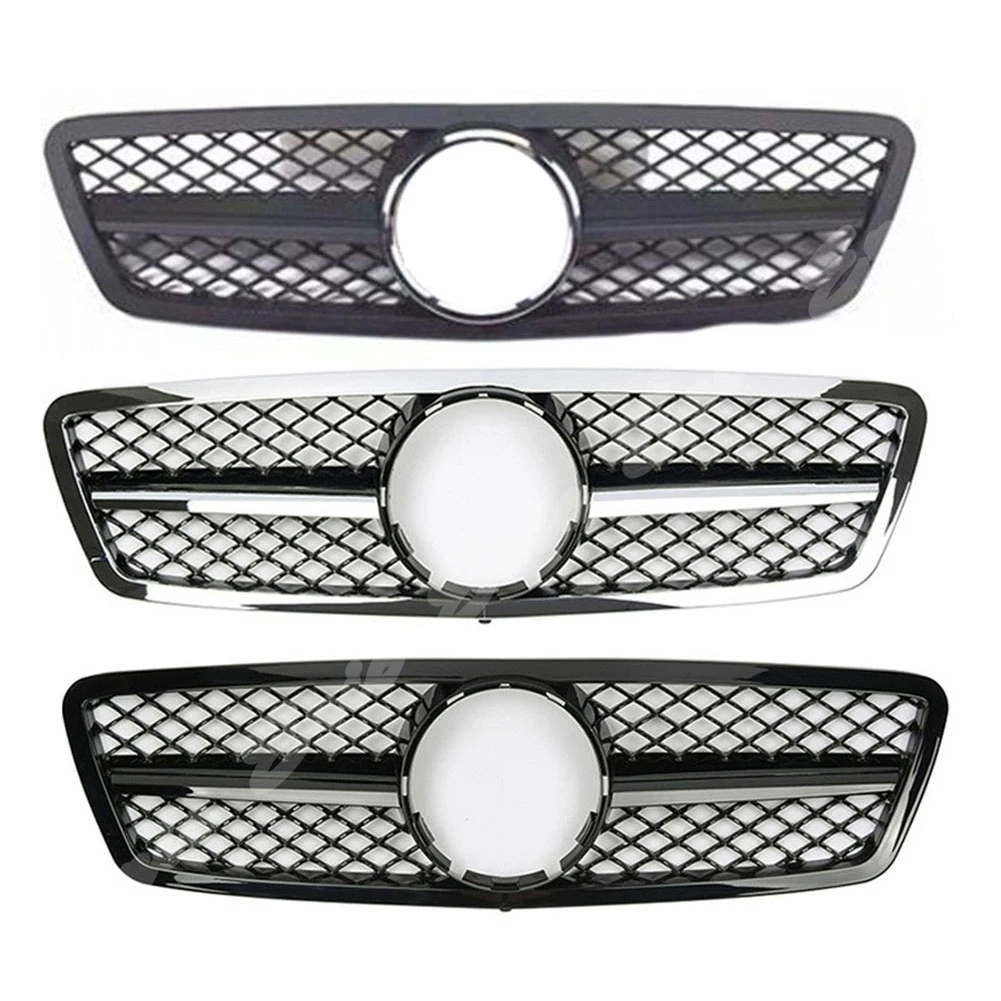 Front Racing Billet Bumper Grille Upper Facelift Grill For Mercedes-Benz W203 C class 2001-2007 Four Doors