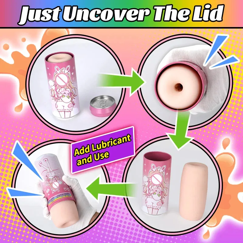 YUU 7 ألوان جهاز استمناء معلب مخفي للذكور أنيمي كس الاستمناء البيض المهبل الاصطناعي الموسعة الموزه المعلبة اللعب