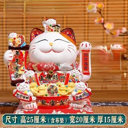 Fortune Cat Statue Room Decor Accessories Ceramic Maneki Neko Lucky Cat Home Decor Waving Hand Cat Feng Shui Ceramic