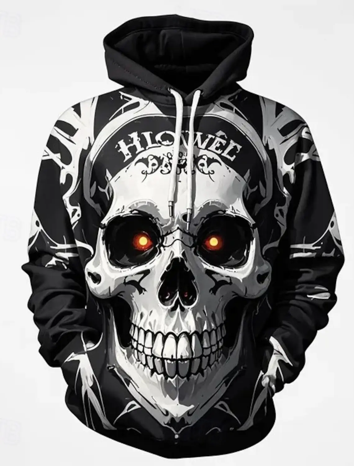 3D Printed Bat Skull Skeleton Hoodie Pullover Halloween Front Pocket Pattern Couple Halloween Carnival Costume Party Party