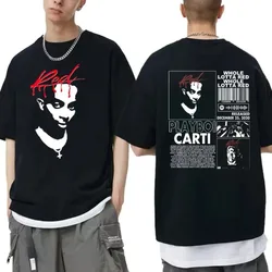 Hip Hop Oversized Playboi Carti Punk Is Not Ded Opium Saves Lives Print Tshirt Men Women Casual Loose T Shirt Men's Black Tees