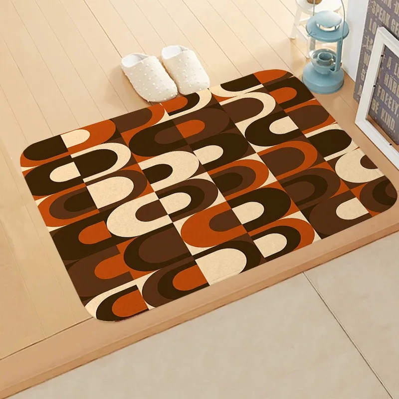 Modern simple geometric pattern floor mat home decoration bedroom living room entrance mat bathroom absorbent carpet