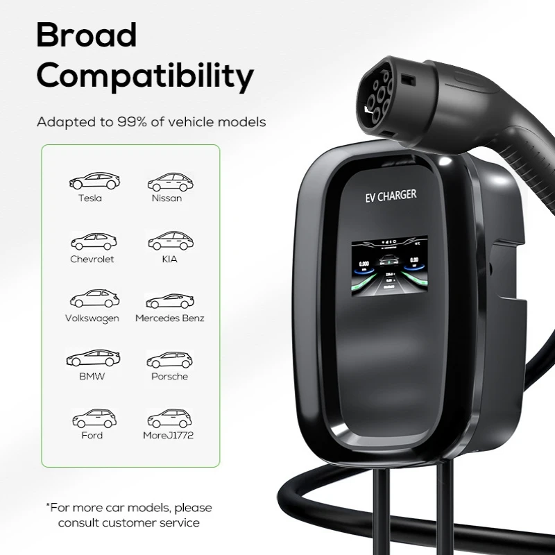 Type 2 EVSE Wallbox Type2 EV Charger 32A 22KW 3Phase IEC62196 Plug Electric Vehicle Charging Station 5M Cable