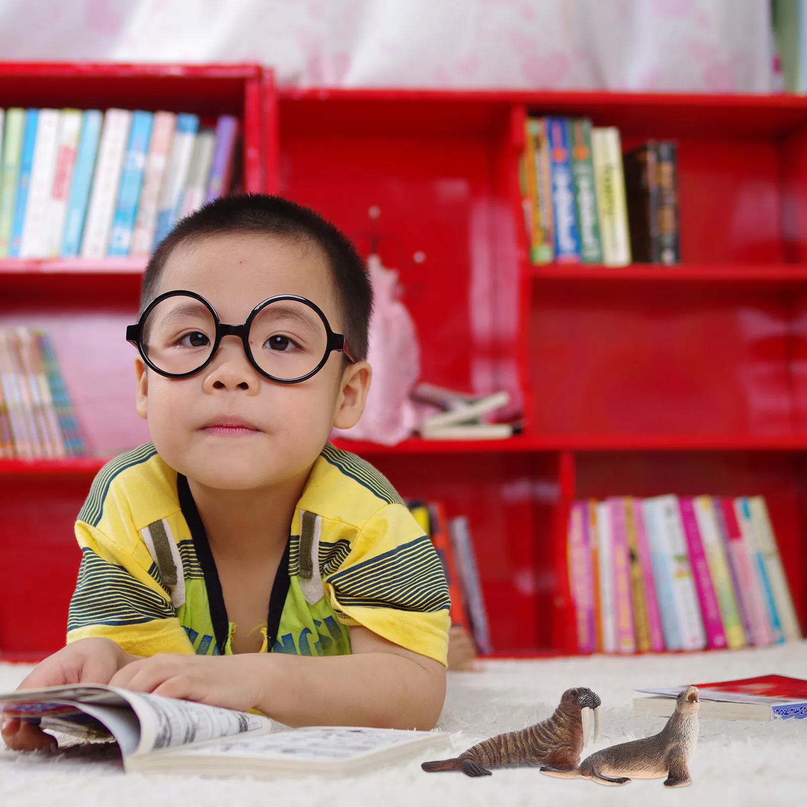 

Набор реалистичных фигурок морских животных: лев-морской и морж, пластиковые украшения для аквариума, офиса, террариума, обучающие.