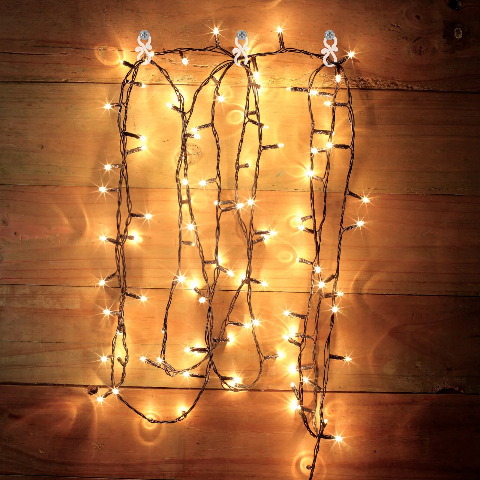 

100Pcs Premium Christmas Light Hooks Compatible Most Strings Quick Install for Gutters Windows Outdoor Decor