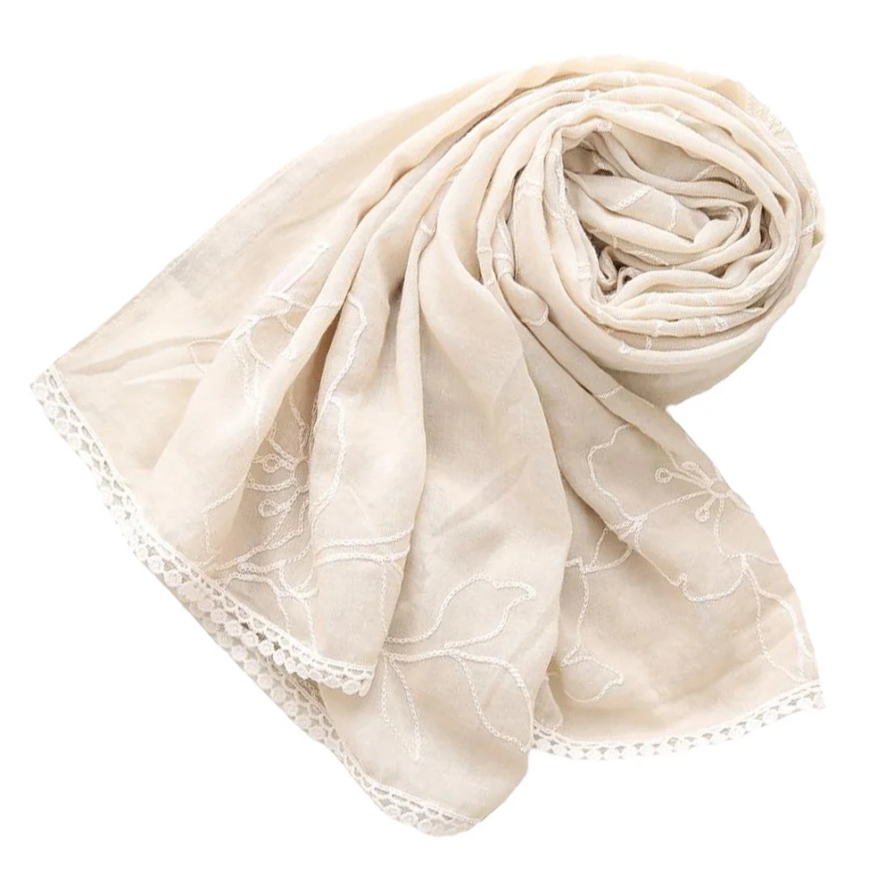 

1Pcs Embroidery Design Shawl Classic Multi-Purpose Lightweight Outdoor Scarf Women Shoulder Scarf Winter Autumn