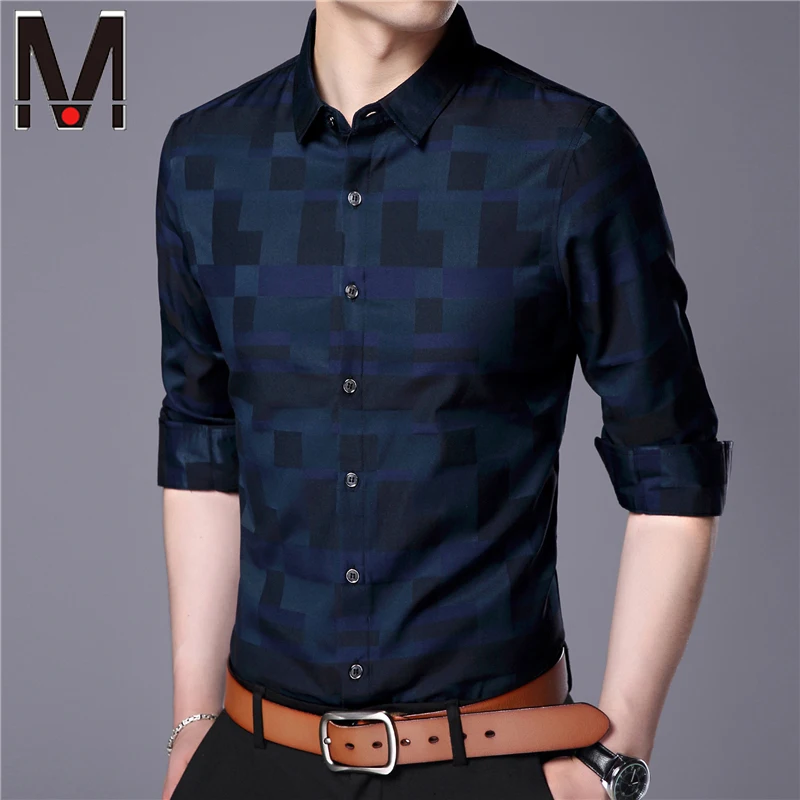 Men's Casual Business Long Sleeve Shirt Formal Office Men Tshirt