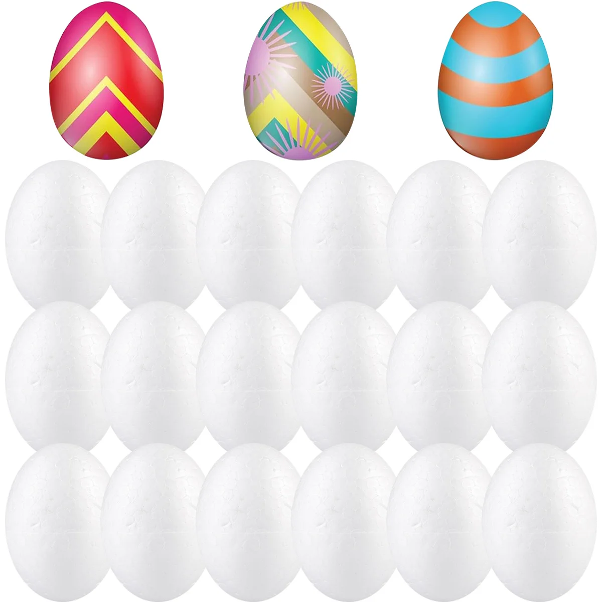 

50pcs 6Cm White Foam Eggs For Crafting Durable Polystyrene Easter Diy Decoration Supplies Handicraft Craft Projects Lightweight